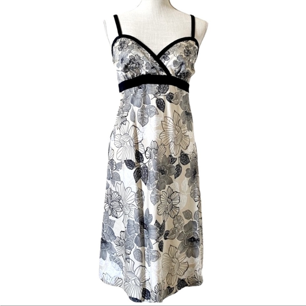 • New York & Company • Floral Midi Dress + Knit Cardigan (2 Piece Set)